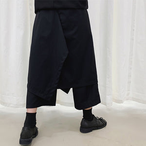 Fake Two Piece Irregular Hip Hop Cropped Culottes