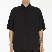 Load image into Gallery viewer, Black Simple Loose Short Sleeve Shirt
